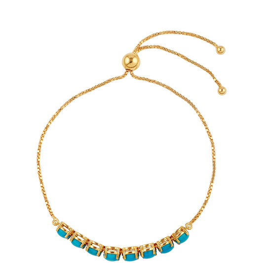 Goldplattiertes Silberarmband mit Dornröschen Türkis