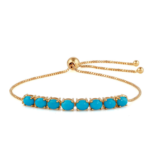 Goldplattiertes Silberarmband mit Dornröschen Türkis