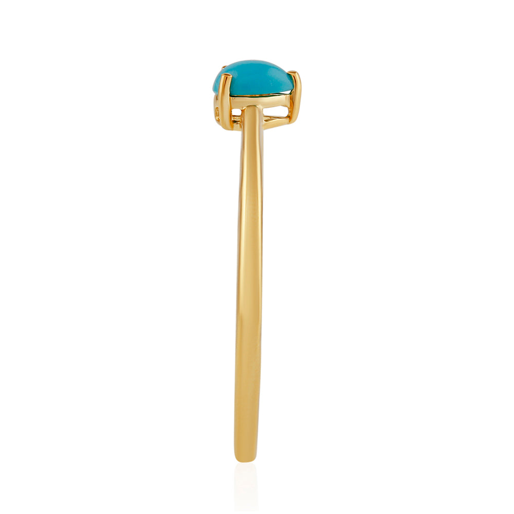 Goldplattierter Silberring mit Dornröschen Türkis 2 