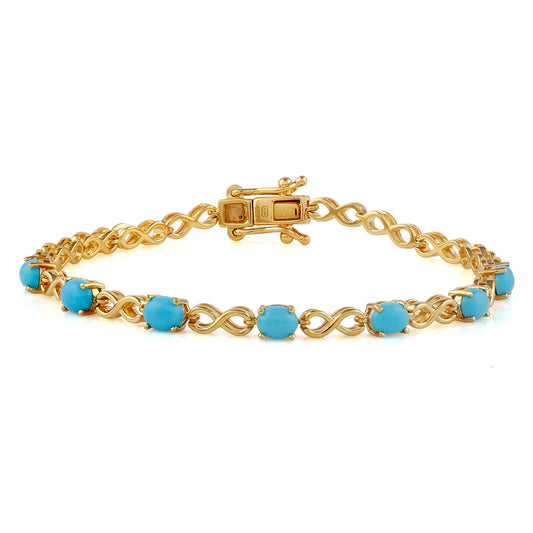 Goldplattiertes Silberarmband mit Dornröschen Türkis