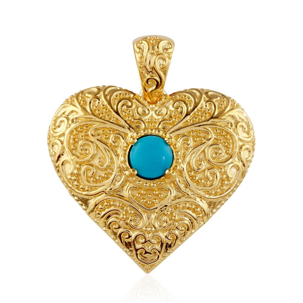 Goldplattierter Silberanhänger mit Dornröschen Türkis