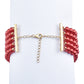 Goldplattiertes Silberarmband mit roter Süßwasserperle