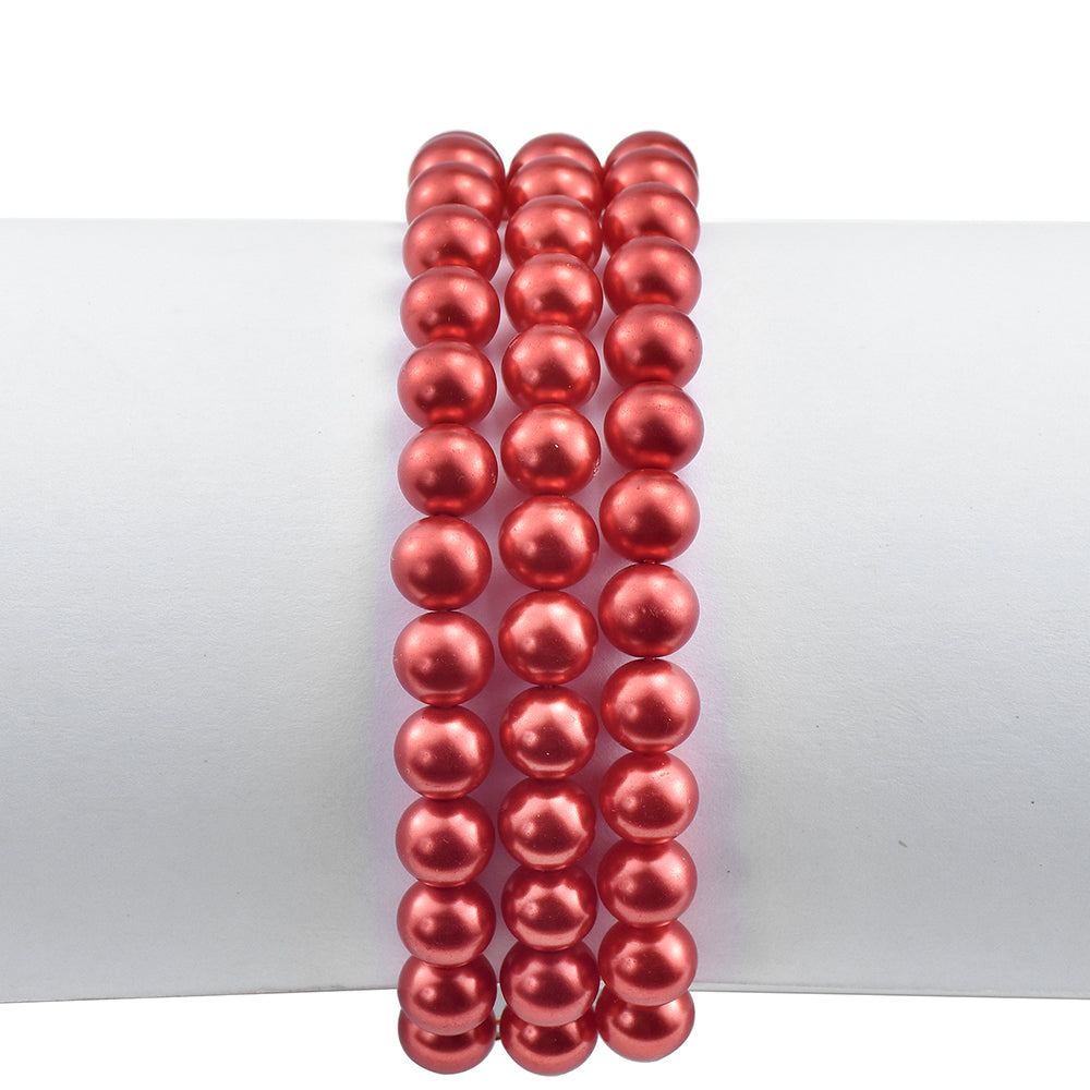 Goldplattiertes Silberarmband mit roter Süßwasserperle