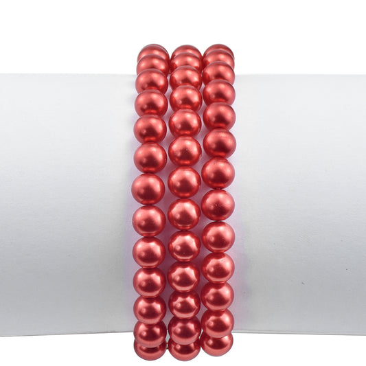 Goldplattiertes Silberarmband mit roter Süßwasserperle