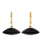 Goldplattierte Silberohrringe mit schwarzem Onyx