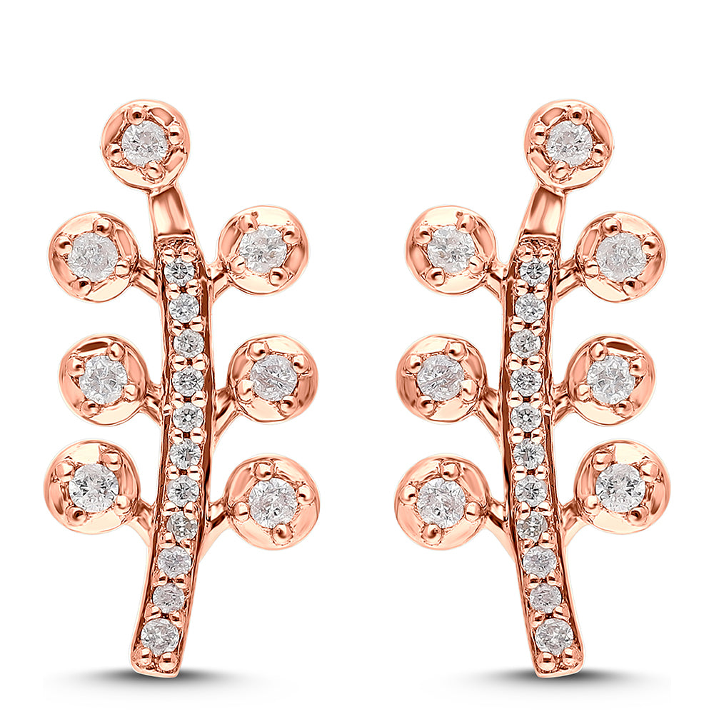 Goldohrringe mit rosafarbenem Diamant 1 