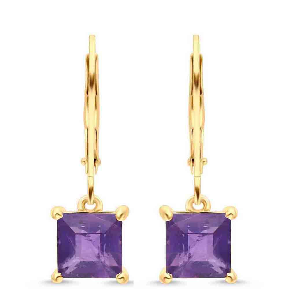 Goldplattierte Silberohrringe mit marokkanischem Amethyst 2 