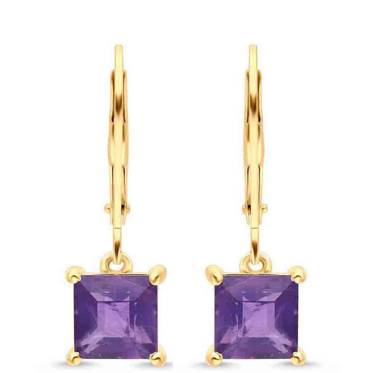 Goldplattierte Silberohrringe mit marokkanischem Amethyst