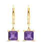 Goldplattierte Silberohrringe mit marokkanischem Amethyst