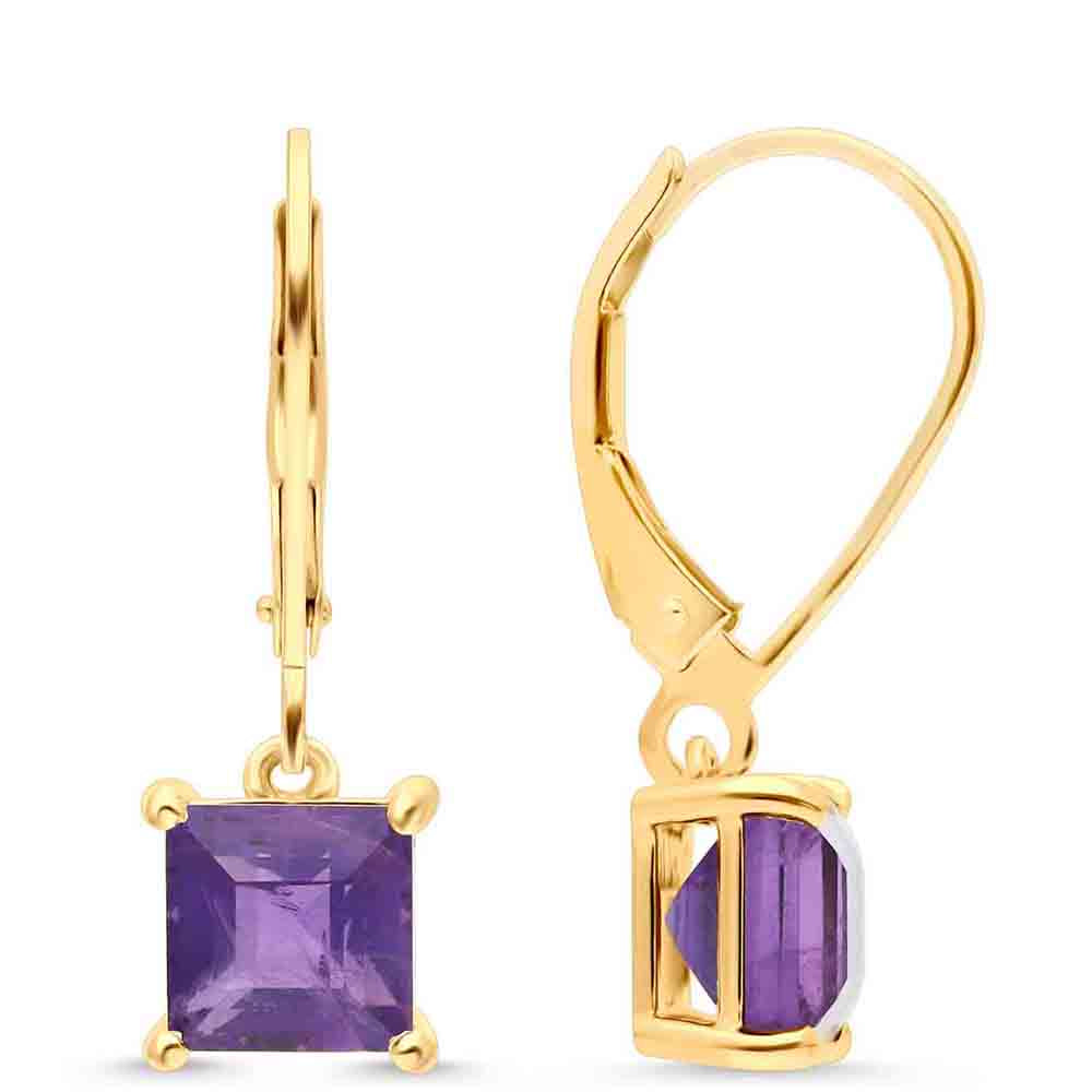 Goldplattierte Silberohrringe mit marokkanischem Amethyst 1 