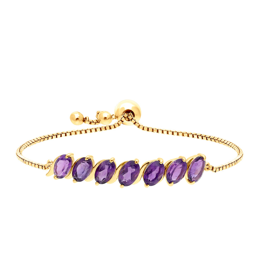 Goldplattiertes Silberarmband mit marokkanischem Amethyst 1 