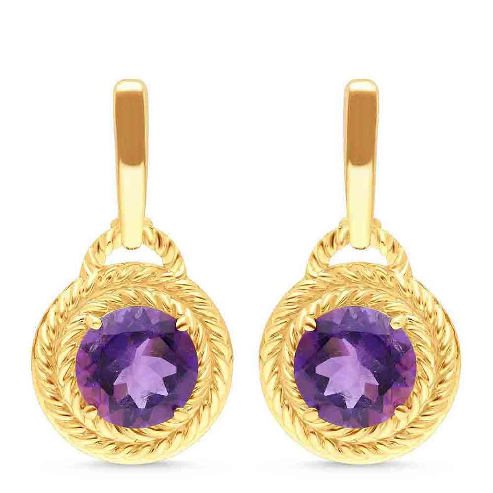 Goldplattierte Silberohrringe mit marokkanischem Amethyst