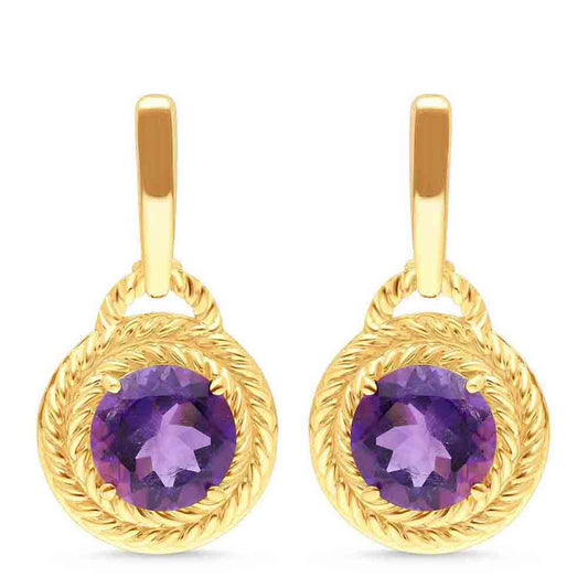 Goldplattierte Silberohrringe mit marokkanischem Amethyst