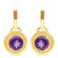 Goldplattierte Silberohrringe mit marokkanischem Amethyst