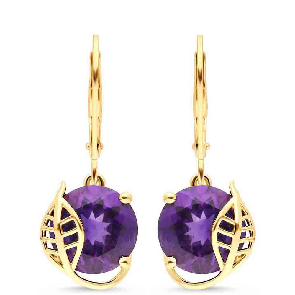 Goldplattierte Silberohrringe mit marokkanischem Amethyst