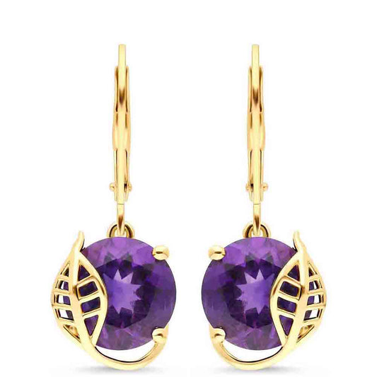 Goldplattierte Silberohrringe mit marokkanischem Amethyst