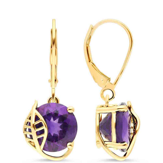 Goldplattierte Silberohrringe mit marokkanischem Amethyst