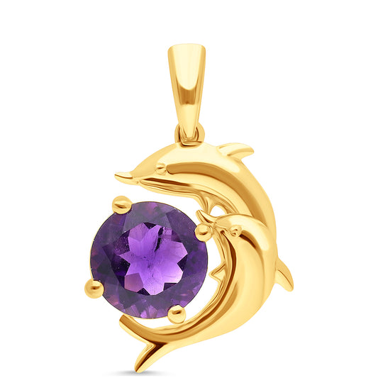 Goldplattierter Silberanhänger mit marokkanischem Amethyst