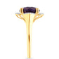 Goldplattierter Silberring mit marokkanischem Amethyst und weißem Topas