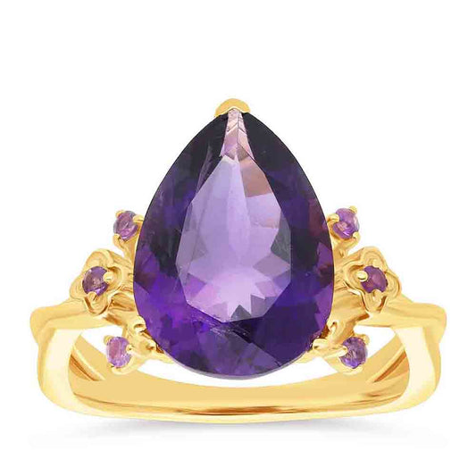 Goldplattierter Silberring mit marokkanischem Amethyst