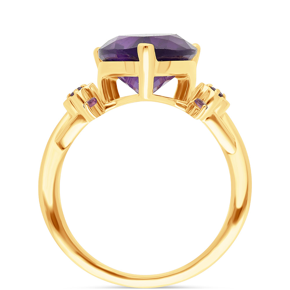 Goldplattierter Silberring mit marokkanischem Amethyst