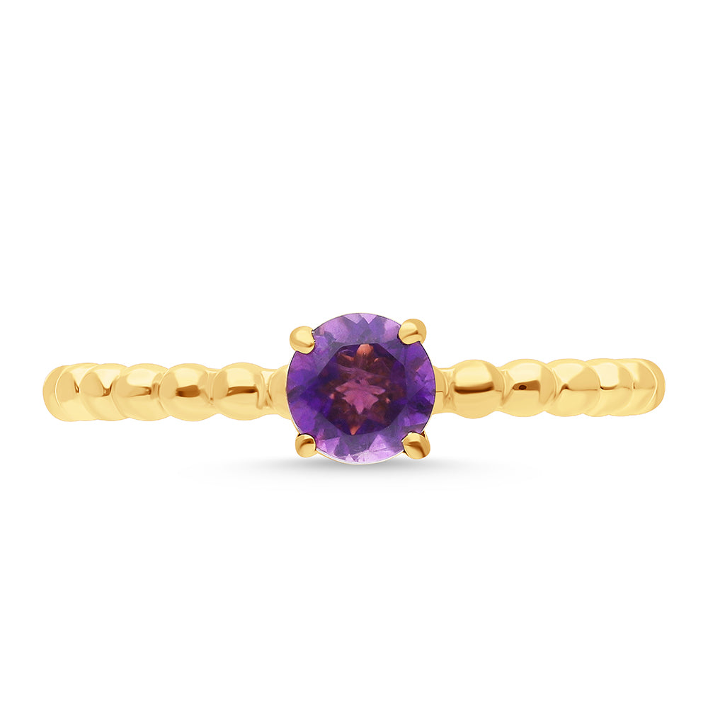 Goldplattierter Silberring mit marokkanischem Amethyst 2 