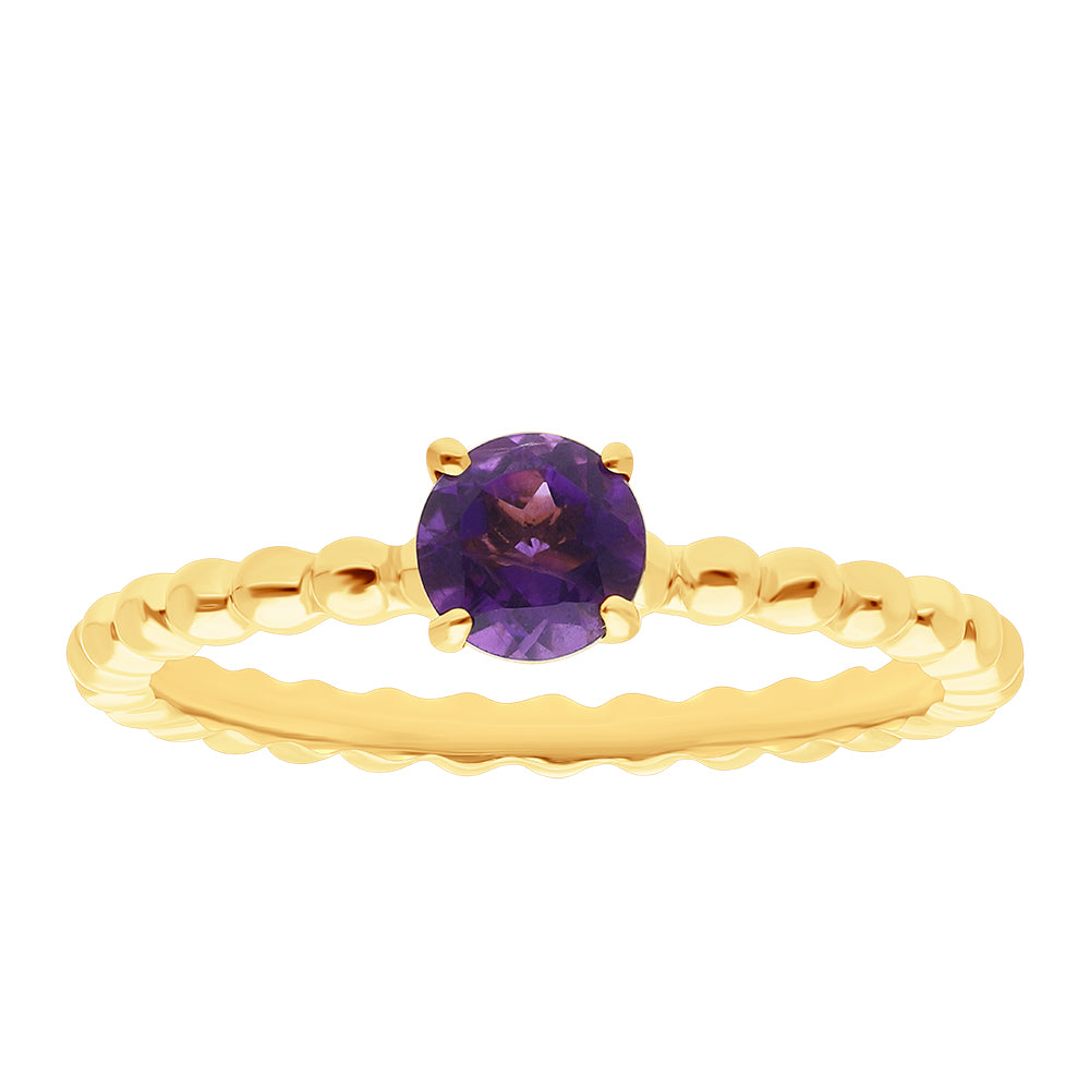 Goldplattierter Silberring mit marokkanischem Amethyst