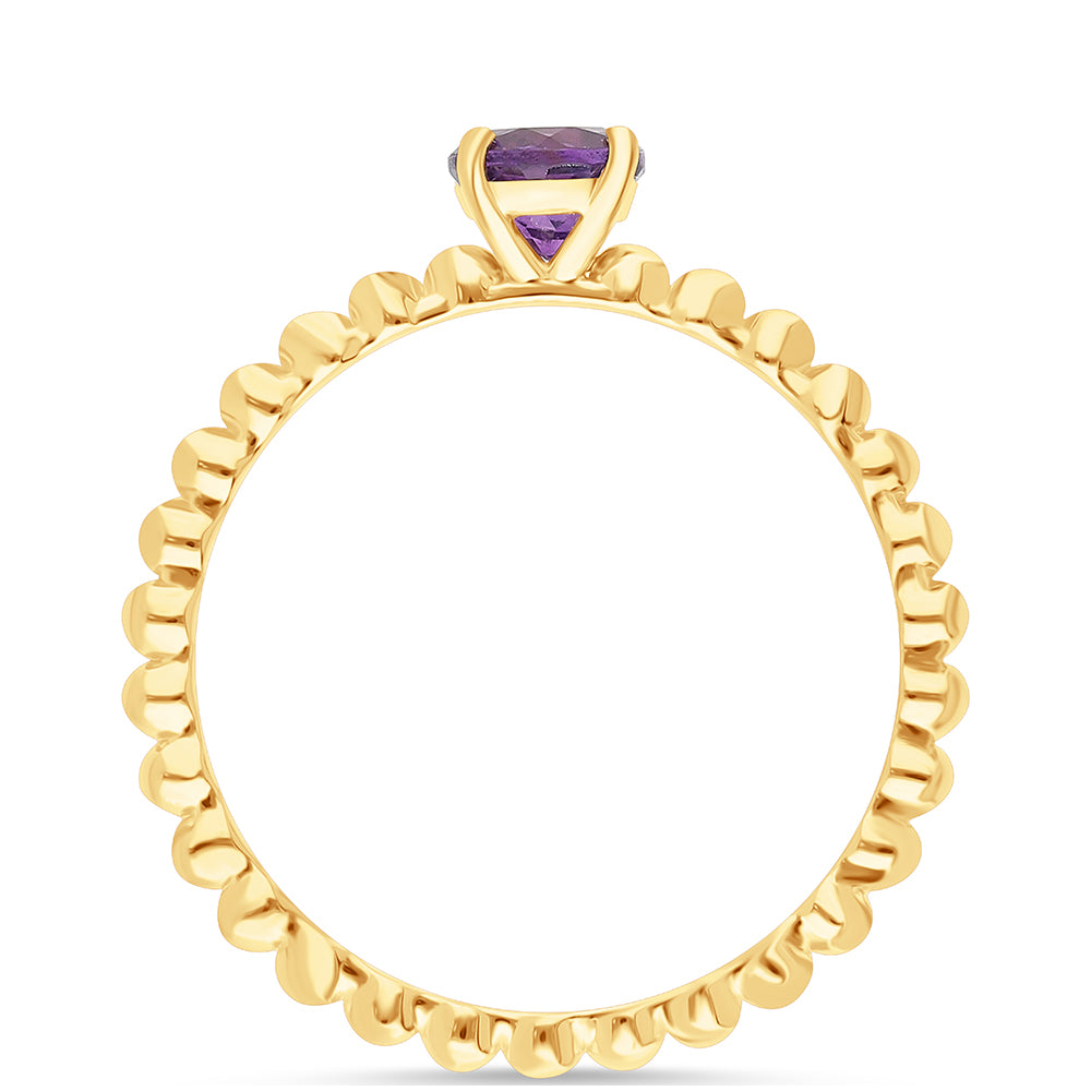 Goldplattierter Silberring mit marokkanischem Amethyst