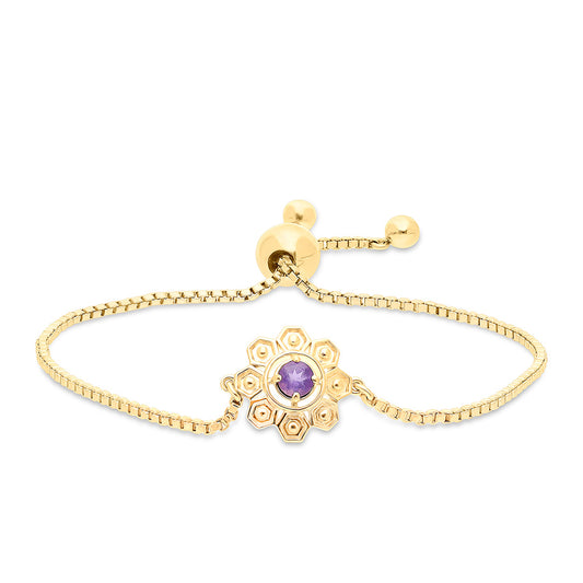 Goldplattiertes Silberarmband mit marokkanischem Amethyst