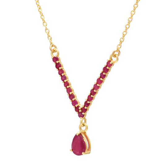 Goldplattierte Silberhalskette mit Rubin aus Madagaskar