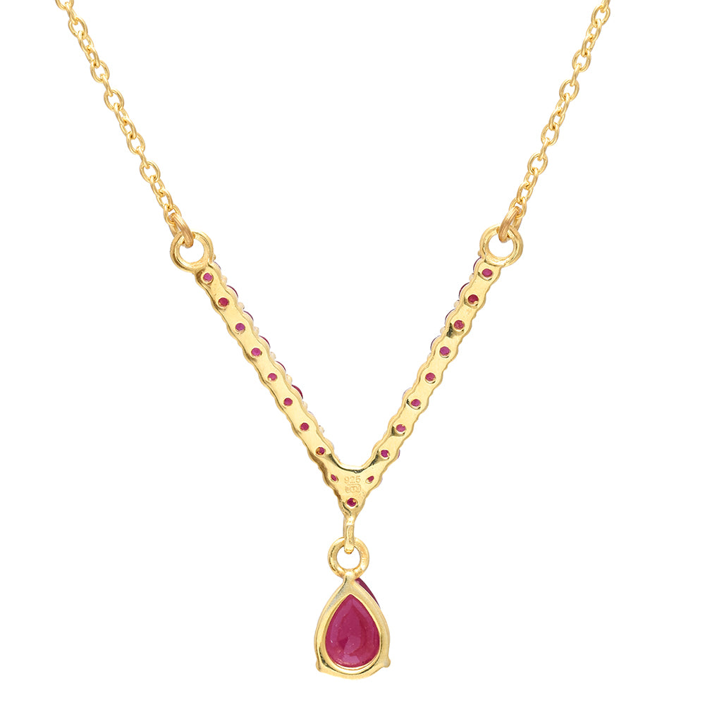 Goldplattierte Silberhalskette mit Rubin aus Madagaskar 3 