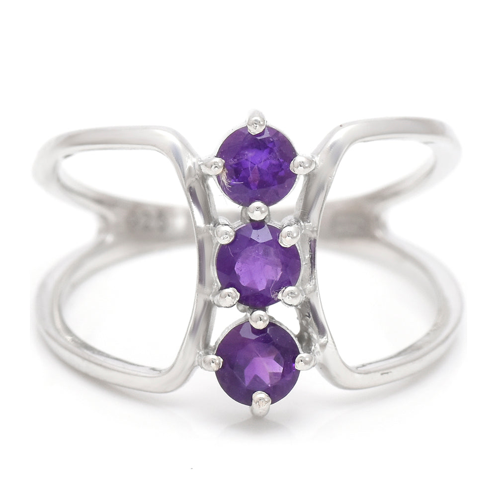 Goldplattierter Silberring mit marokkanischem Amethyst 2 