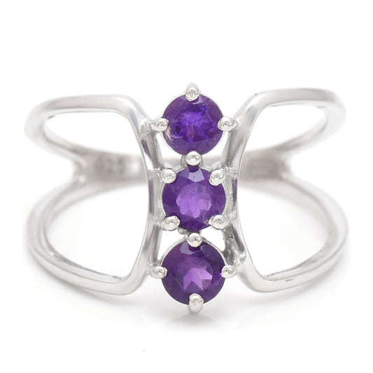 Goldplattierter Silberring mit marokkanischem Amethyst