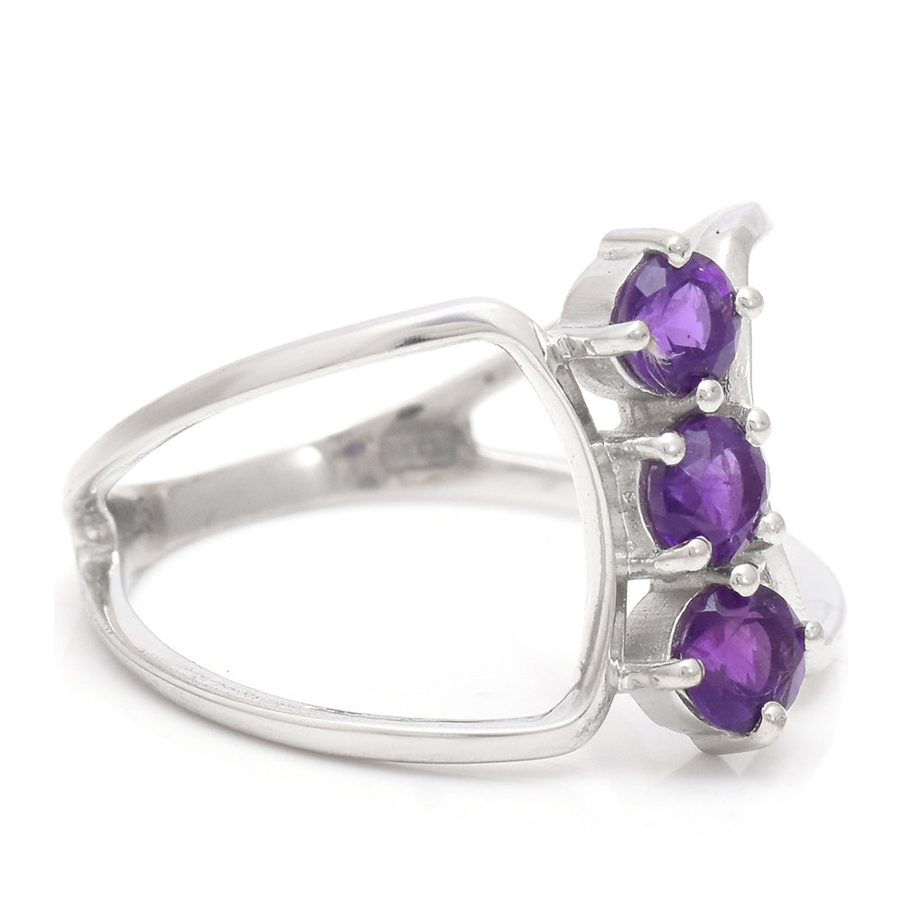 Goldplattierter Silberring mit marokkanischem Amethyst 3 