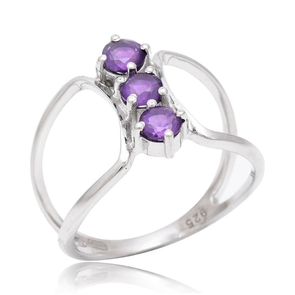 Goldplattierter Silberring mit marokkanischem Amethyst 1 
