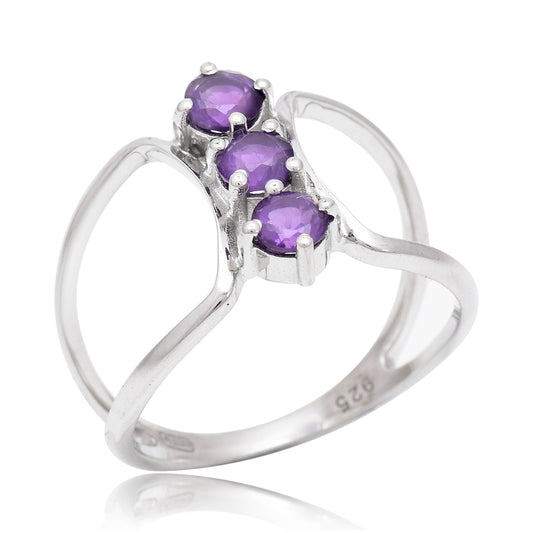 Goldplattierter Silberring mit marokkanischem Amethyst