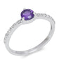 Goldplattierter Silberring mit marokkanischem Amethyst und weißem Topas