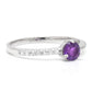Goldplattierter Silberring mit marokkanischem Amethyst und weißem Topas