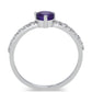 Goldplattierter Silberring mit marokkanischem Amethyst und weißem Topas