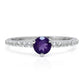 Goldplattierter Silberring mit marokkanischem Amethyst und weißem Topas