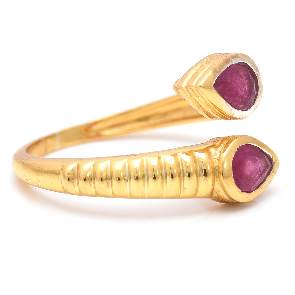Goldplattierter Silberring mit Rubin aus Madagaskar 3 
