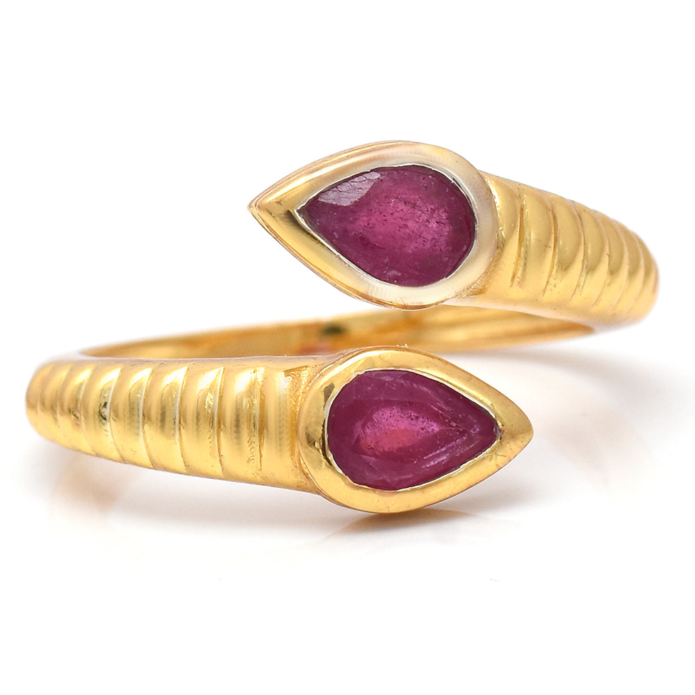 Goldplattierter Silberring mit Rubin aus Madagaskar 4 