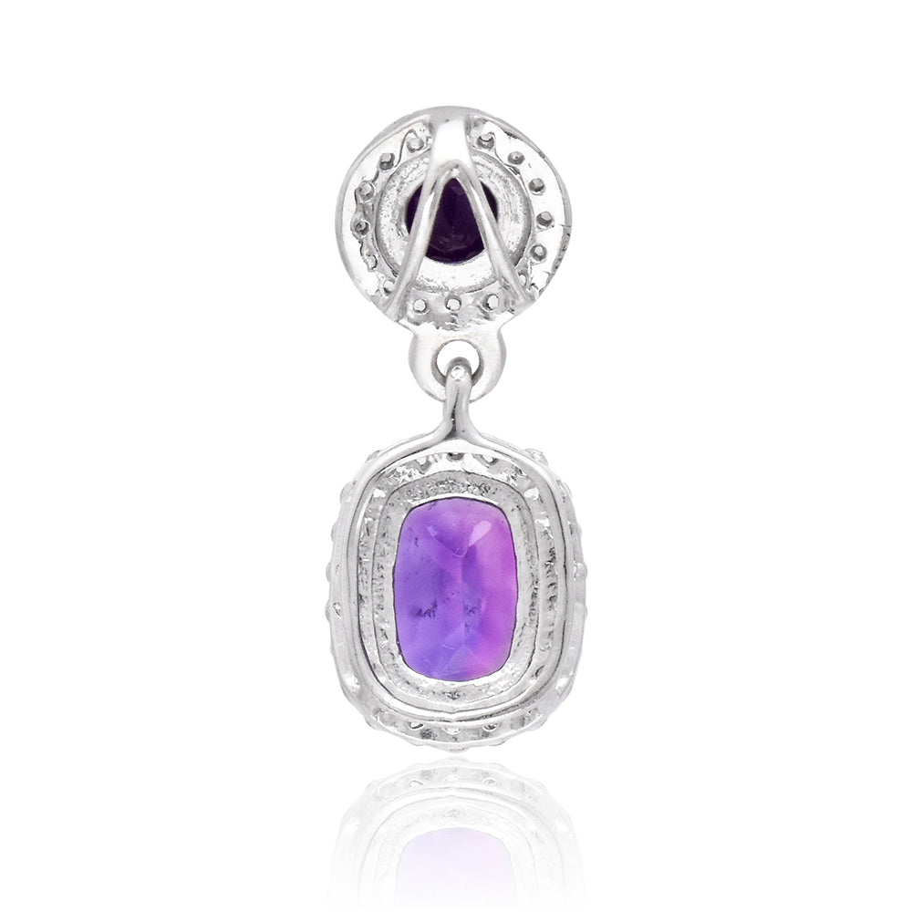 Silberanhänger mit marokkanischem Amethyst und weißem Topas 4 