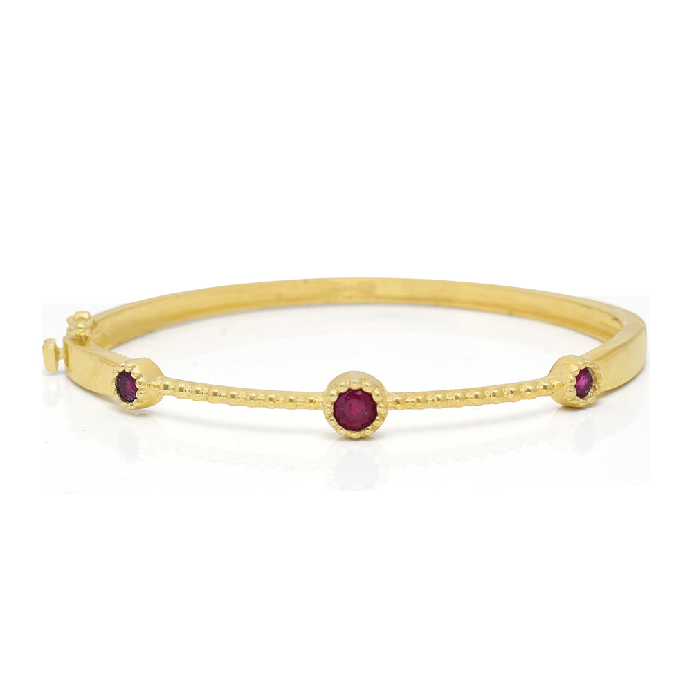 Goldplattierter Silberarmreif mit Rubin aus Madagaskar 3 