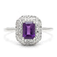 Silberring mit marokkanischem Amethyst und weißem Topas