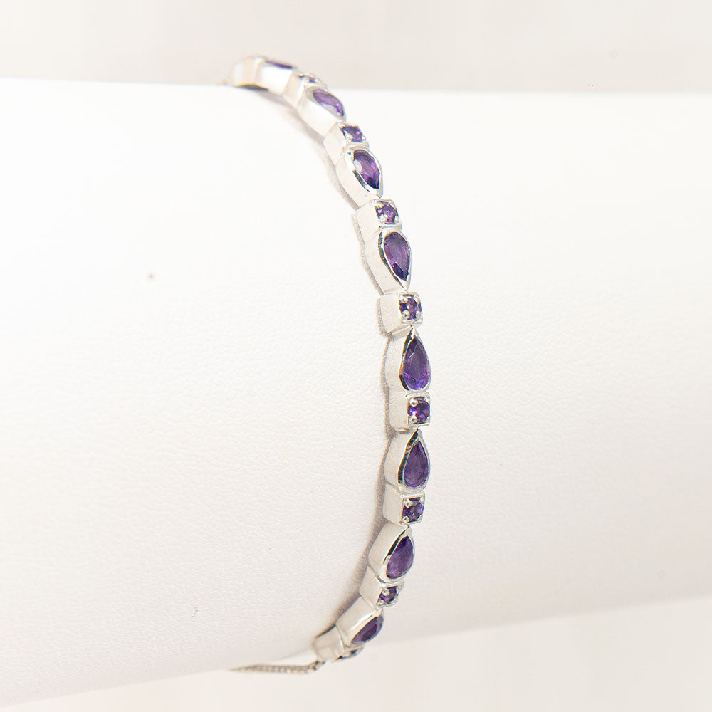 Silberarmreif mit marokkanischem Amethyst
