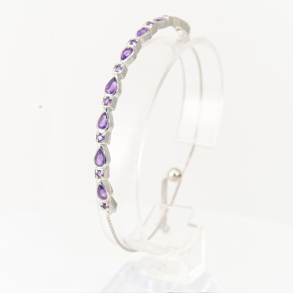 Silberarmreif mit marokkanischem Amethyst 1 