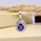 Silberanhänger mit marokkanischem Amethyst und weißem Topas