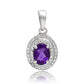 Silberanhänger mit marokkanischem Amethyst und weißem Topas