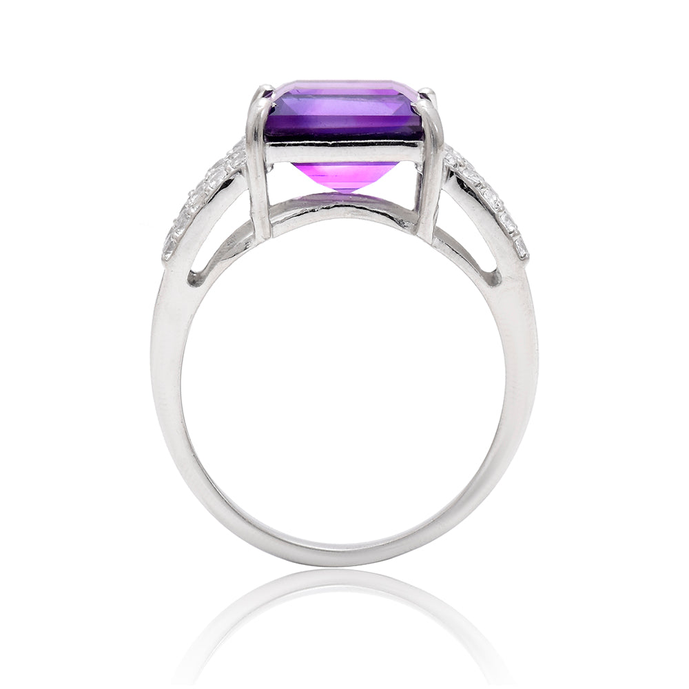 Silberring mit marokkanischem Amethyst und weißem Topas 4 